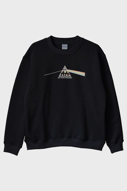 My Food Pyramid Siyah Bisiklet Yaka Sweatshirt