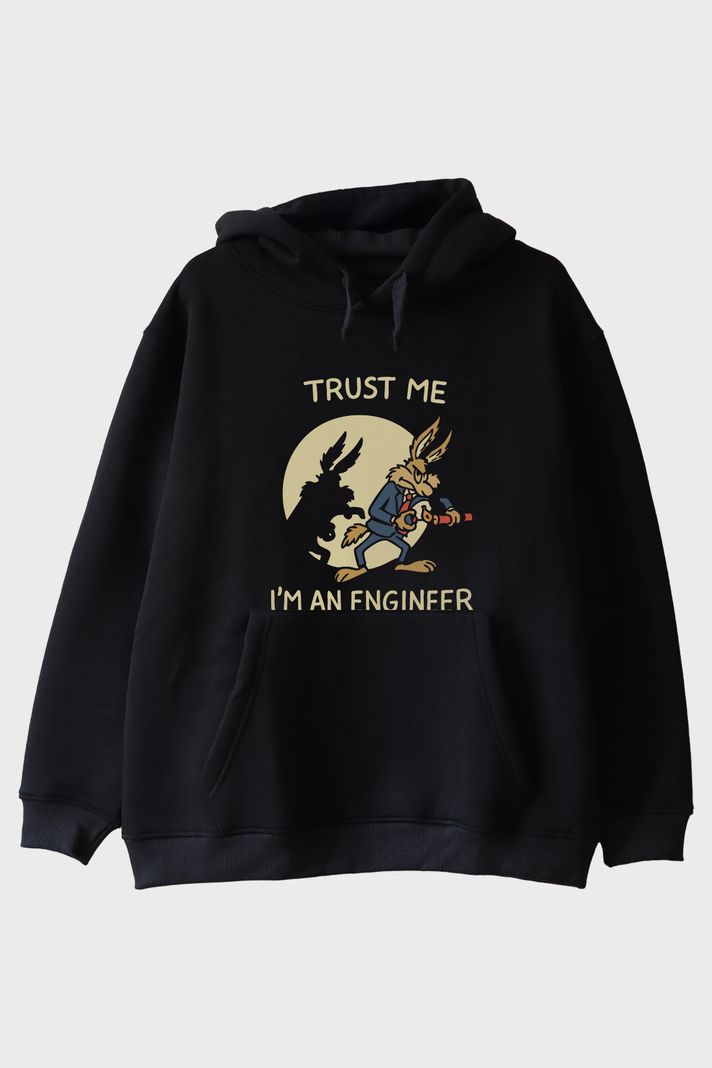 Trust Me I'm an Engineer Siyah Hoodie