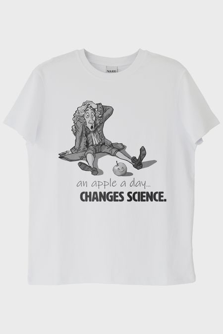 Newton's Happy Apple Beyaz Tişört
