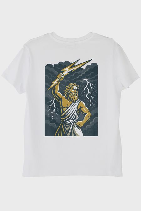 Zeus Yıldırım Gücü Beyaz Tişört