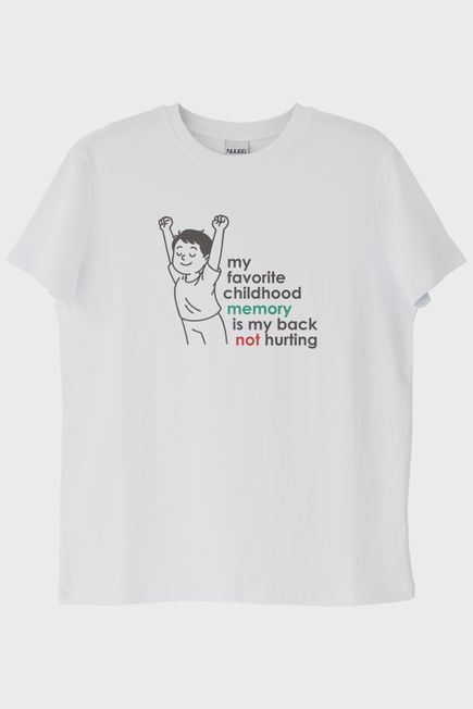 My Favorite Childhood Memory Baskılı Beyaz Tişört