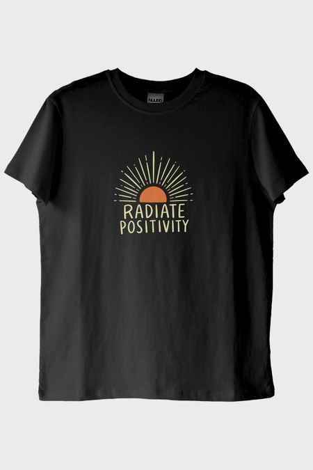 Radiate Positivity Siyah Tişört