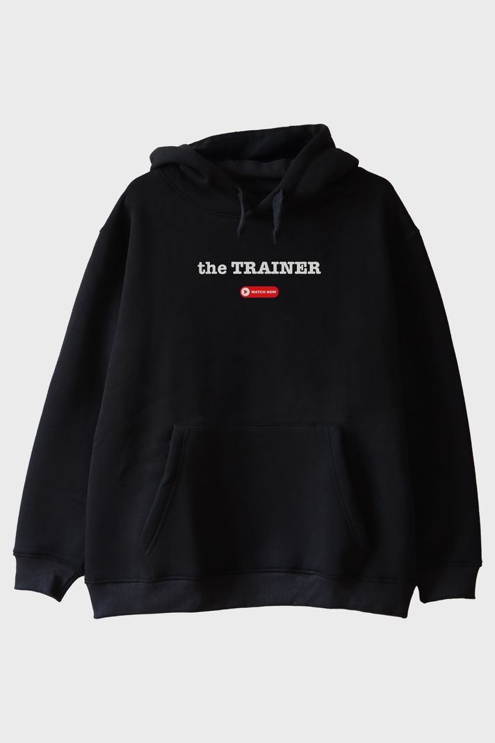 The Trainer Siyah Hoodie ön görsel