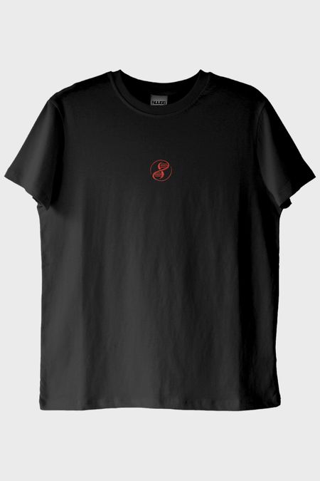 Evrim Ağacı Logolu Nakışlı Siyah T-Shirt