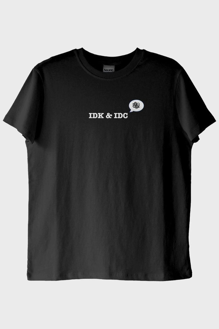 IDK & IDC Siyah Tişört ön görsel