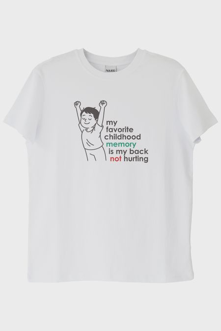 My Favorite Childhood Memory Baskılı Beyaz Tişört