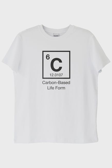 Carbon-Based Life Form Baskılı Beyaz Tişört