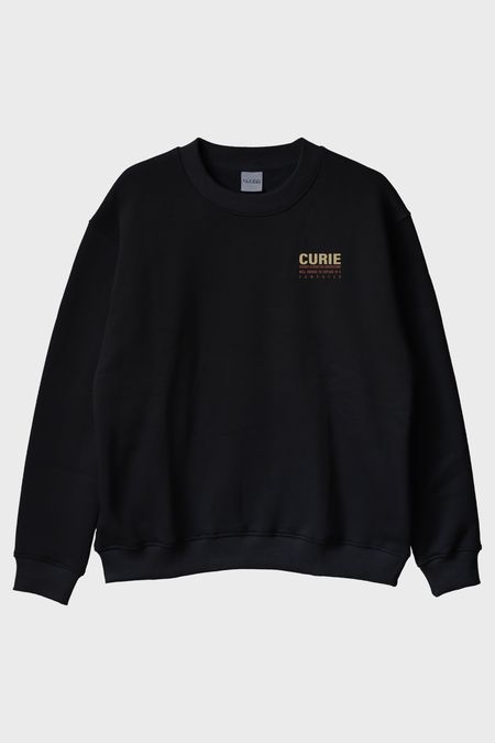 Curie Bilimsel Alıntı Siyah Bisiklet Yaka Sweatshirt
