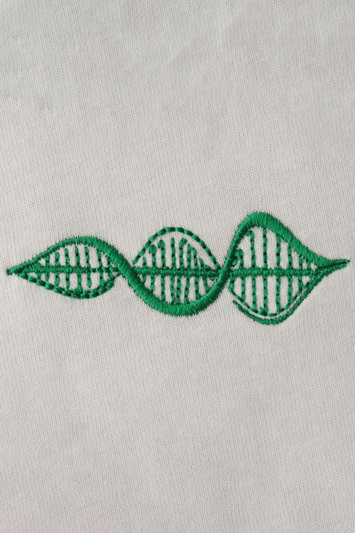 Yeşil DNA Nakışlı Beyaz Tişört