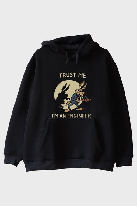 Trust Me I'm an Engineer Siyah Hoodie
