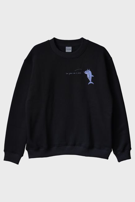 Sakin Bir Adam Yunus Siyah Bisiklet Yaka Sweatshirt