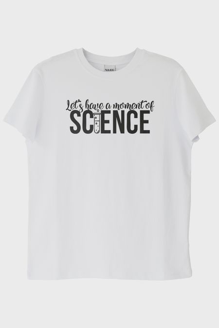 Let's Have a Moment of Science Baskılı Beyaz Tişört