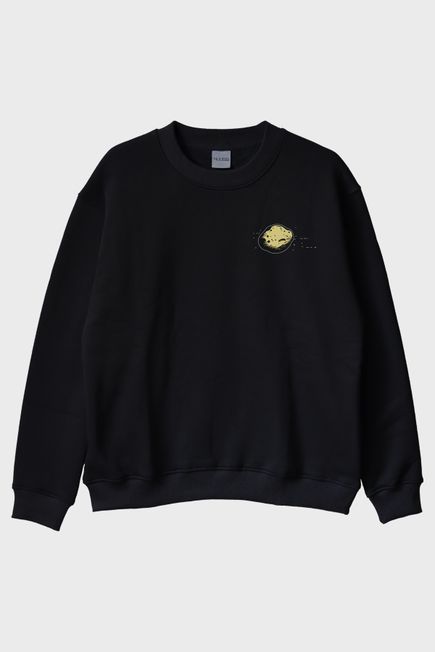 Astroid Siyah Bisiklet Yaka Sweatshirt