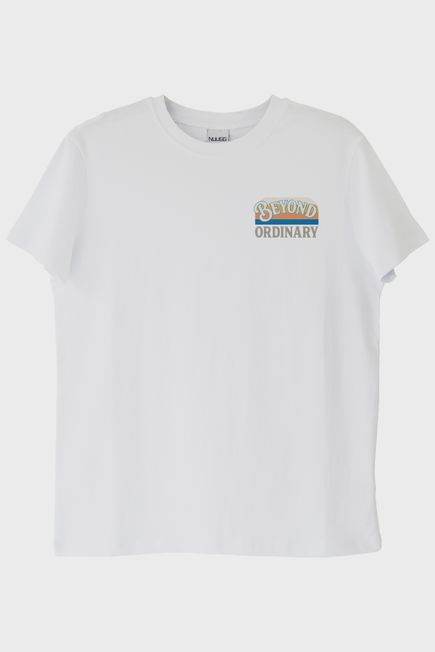 Beyond Ordinary Baskılı Beyaz Tişört