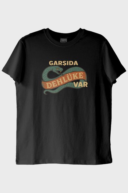 Garşida Dehlüke Siyah Tişört