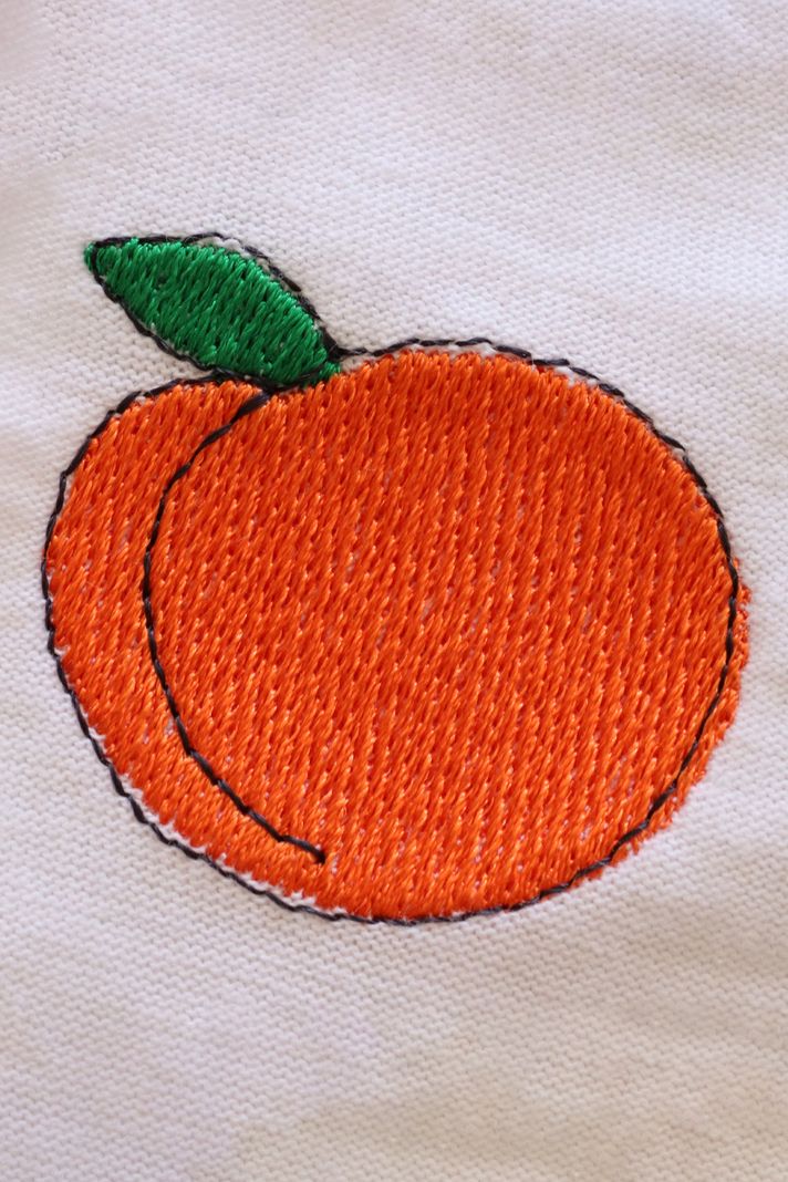 Şeftali Desenli Nakış Tişört