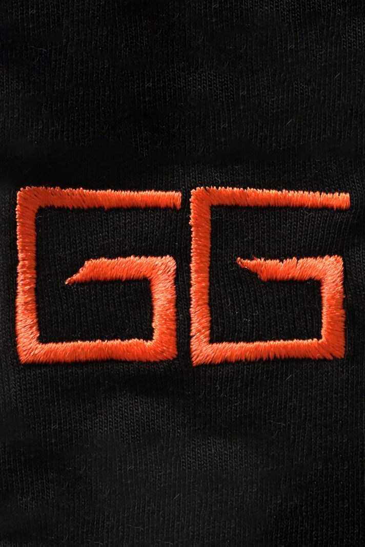 GG Turuncu Siyah Bisiklet Yaka Sweatshirt