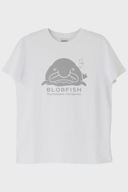 IT ME Baskılı Blobfish Tasarım Beyaz Tişört