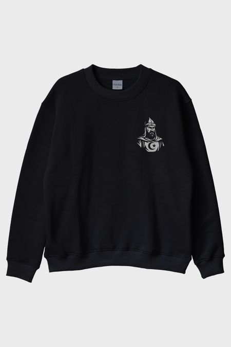 Efsanevi Selahaddin Siyah Bisiklet Yaka Sweatshirt