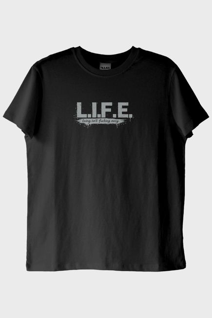 Life Mizahi Siyah Tişört