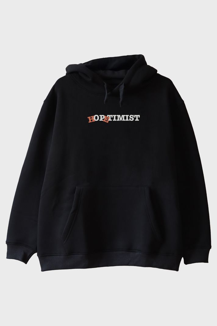 Hopetimist Siyah Hoodie ön görsel