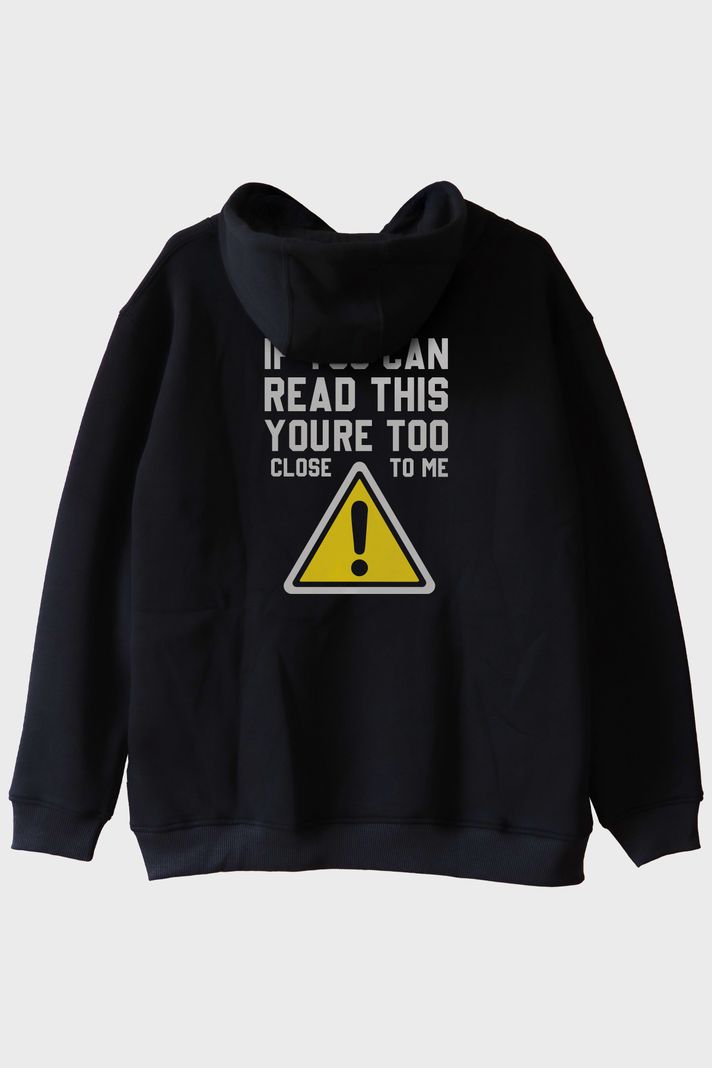 If You Can Read This Baskılı Tasarım Siyah Hoodie