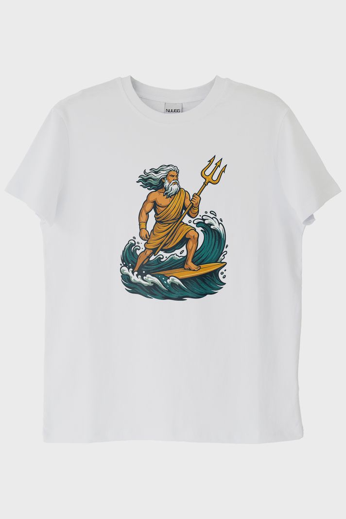 Deniz Tanrısı Poseidon Beyaz Tişört
