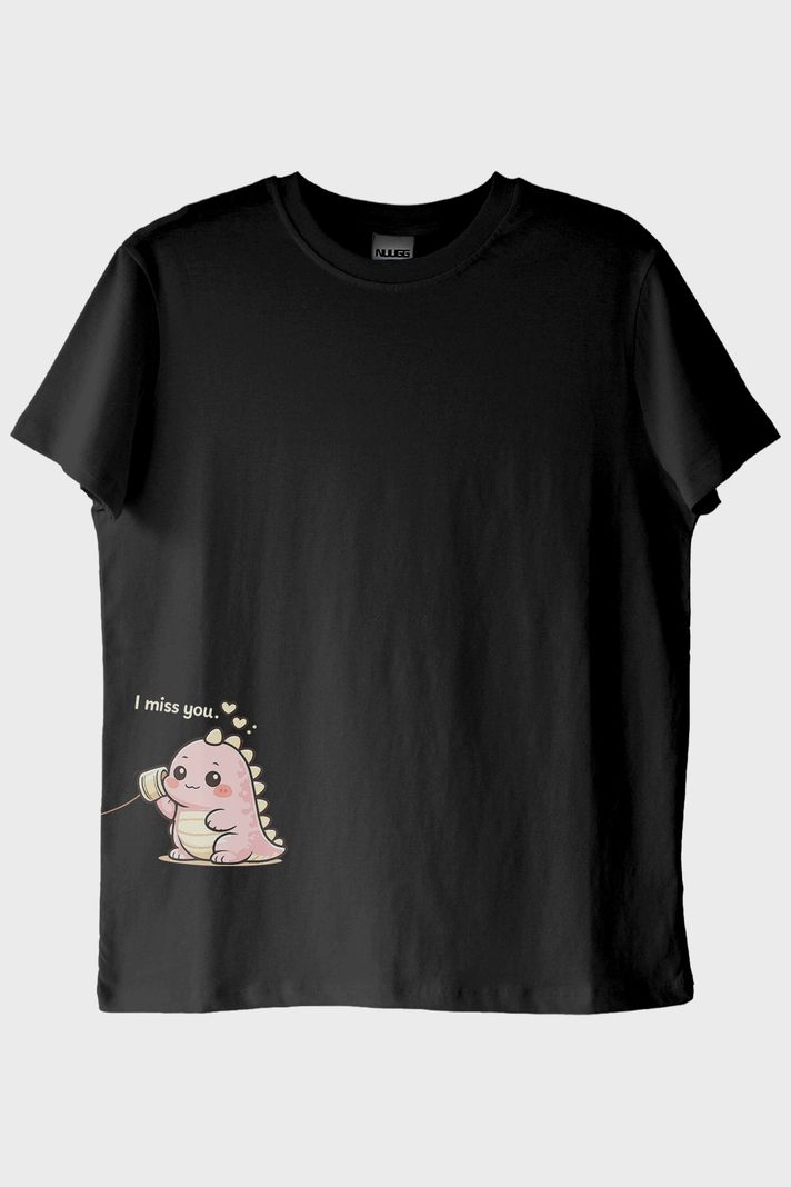 Tatlı Dinozor Çift Siyah Tişörtleri