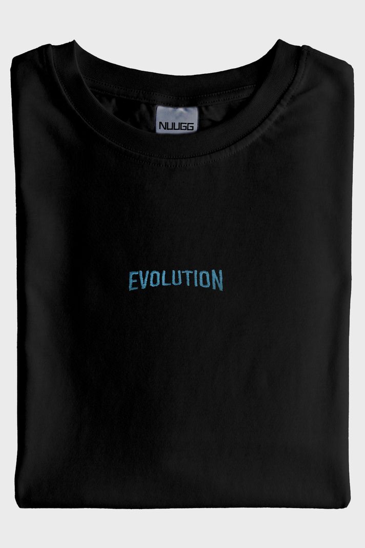 Mavi Evolution Nakışlı Siyah Tişört