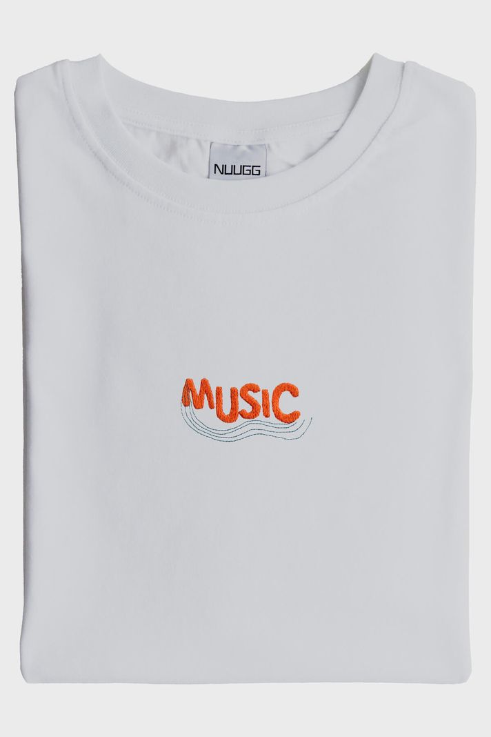 Turuncu Music Nakışlı Müzik T-Shirt