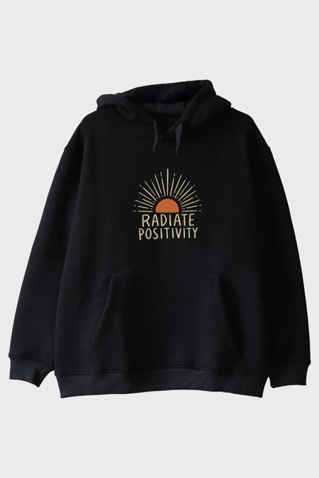 Radiate Positivity Siyah Hoodie