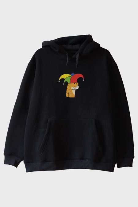 Soytarı Kedi Siyah Hoodie