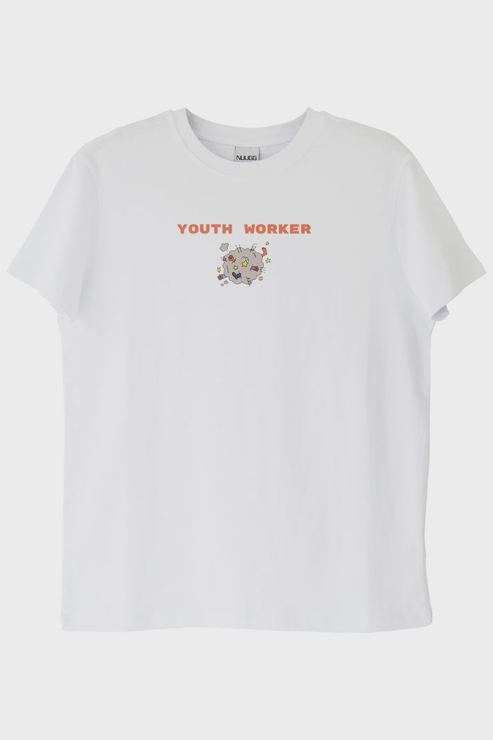 Youth Worker Beyaz Tişört ön görsel