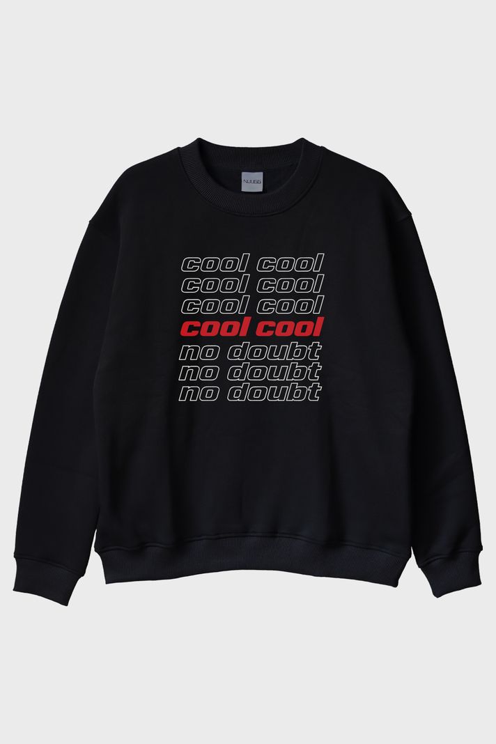 Cool No Doubt Siyah Bisiklet Yaka Sweatshirt