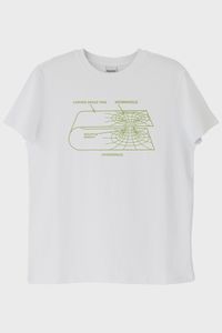 Curved Space-Time Baskılı Solucan Deliği Beyaz Tişört