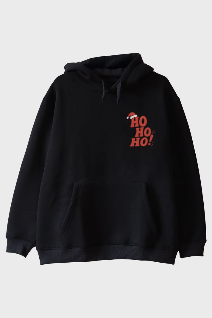 Ho Ho Ho Siyah Hoodie