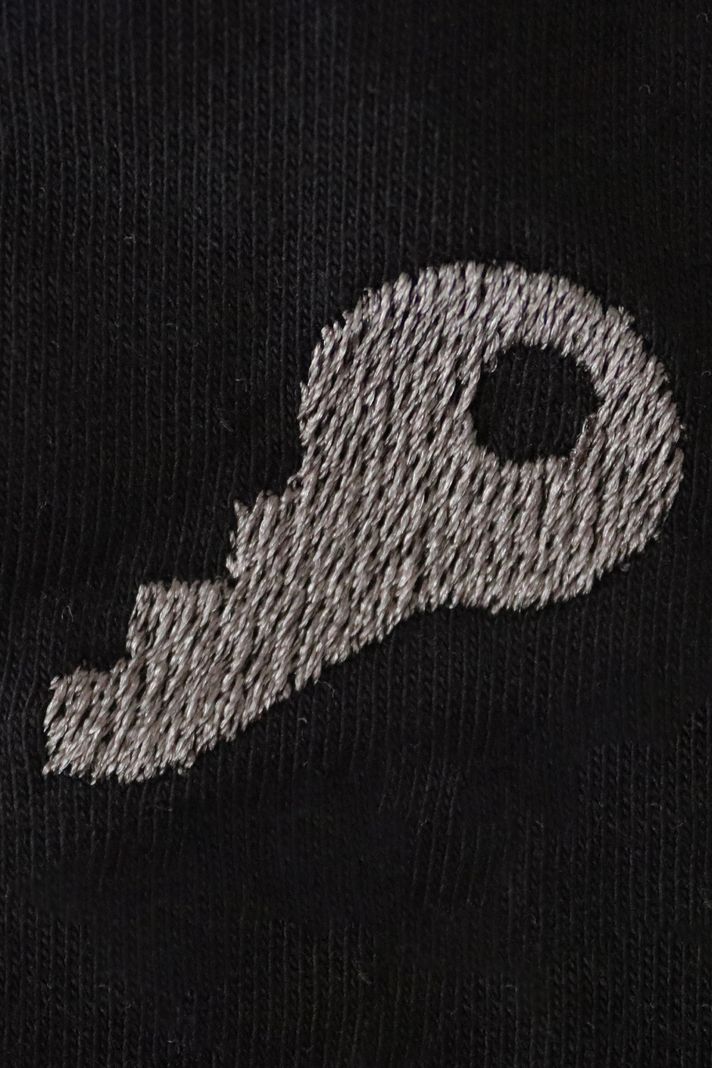 Siyah Anahtar Nakışlı Bisiklet Yaka Sweatshirt - Minimalist Sevgili Kombini