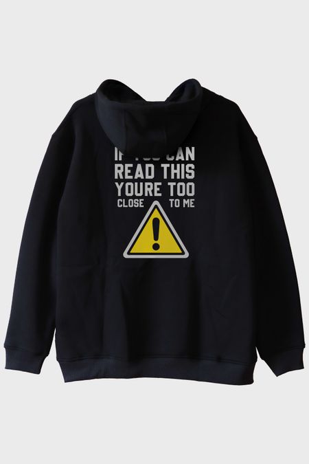 If You Can Read This Baskılı Tasarım Siyah Hoodie