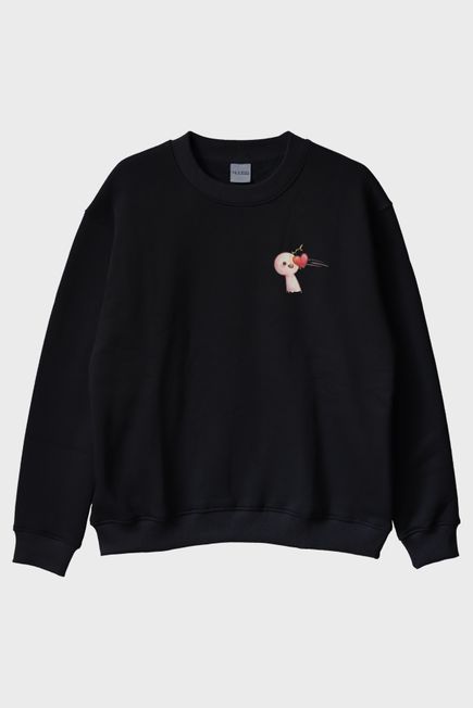 Tuttum Seni Siyah Bisiklet Yaka Sweatshirt