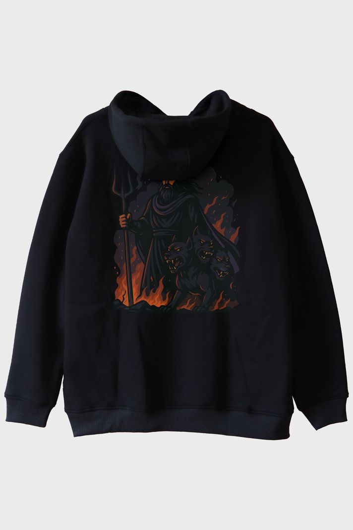 Hades ve Cerberus Siyah Hoodie