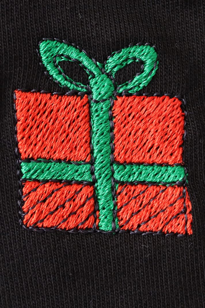 Yeni Yıl Sürprizi Siyah Bisiklet Yaka Sweatshirt