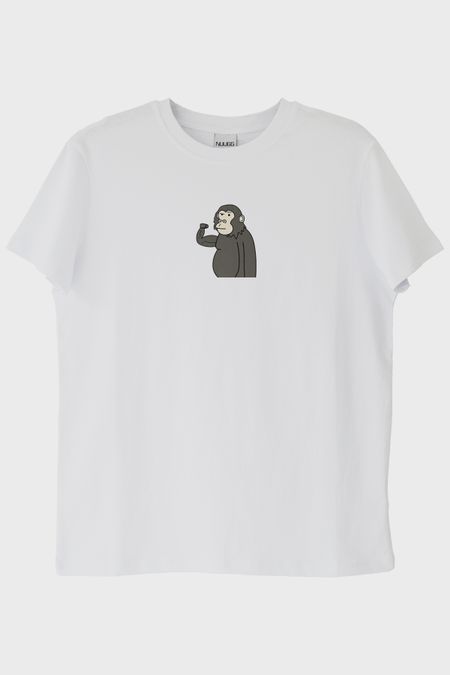 Güçlü Şempanze Beyaz Tişört