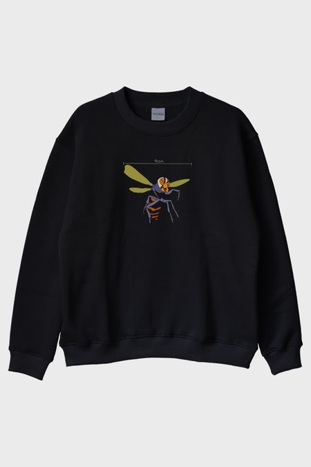 4 Santimlik Korku Siyah Bisiklet Yaka Sweatshirt