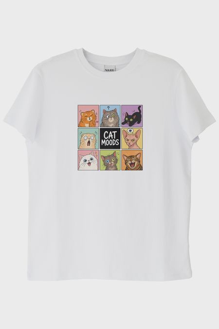 Cat Moods Beyaz Tişört