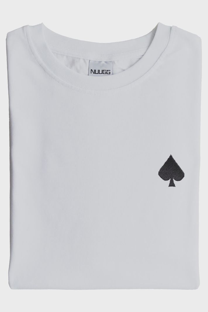 Maça Simgeli Beyaz Tişört