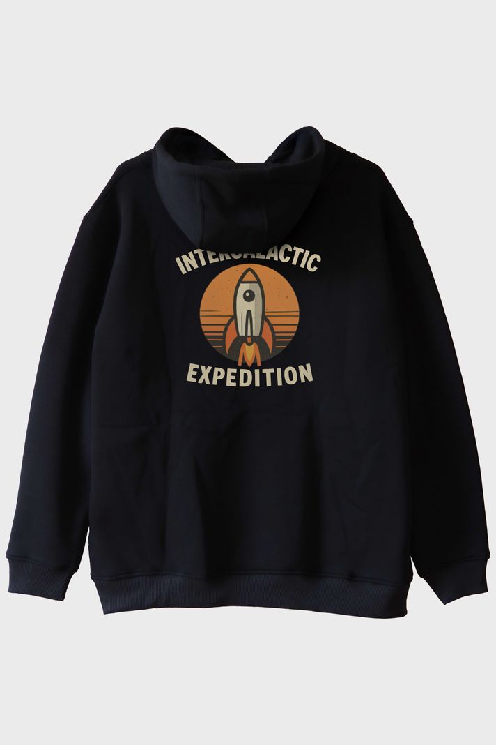 Intergalactic Expedition Siyah Hoodie