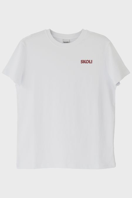 Skol Yazılı Beyaz Tişört