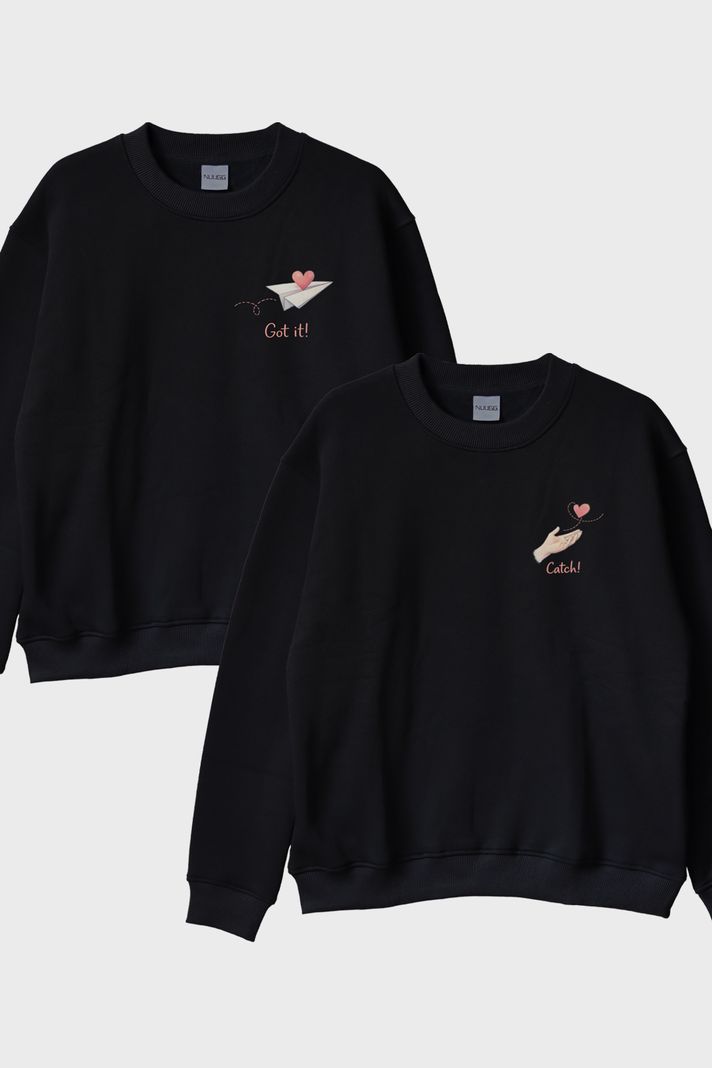 Got it-Catch Siyah Bisiklet Yaka Sweatshirt