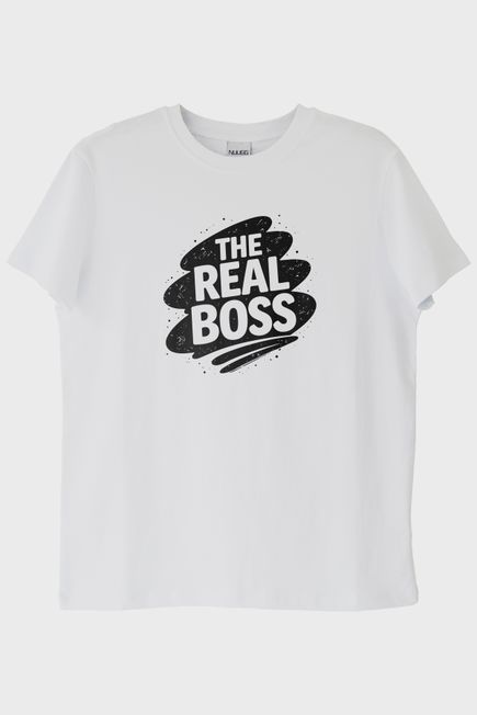 The Real Boss Beyaz Tişört