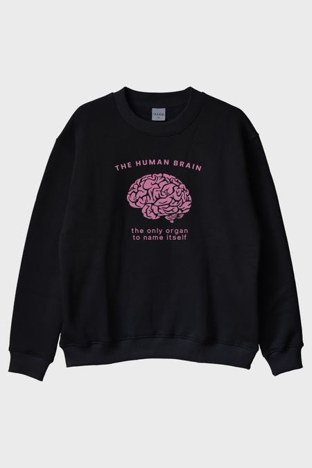 The Human Brain Baskılı Tasarım Bisiklet Yaka Sweatshirt